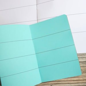 May include: Two notebooks, one with a white cover and the other with a light blue cover. Both notebooks have black lines on the cover.