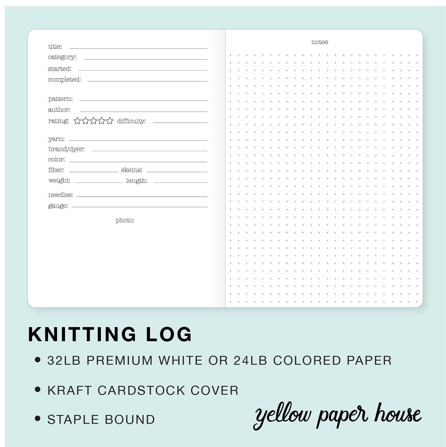 KNITTING/CROCHET PROJECT Journal Traveler's Notebook - Etsy
