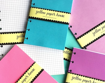 Disc Punched Planner Notepaper 40 Sheets ~ Fits HAPPY PLANNER BIG & Levenger Circa Letter Size  ~ Your choice of 22 colors and 10 patterns