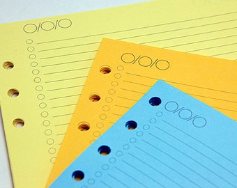 Bullet List Planner Paper fits Filofax Personal or A5 size Planners
