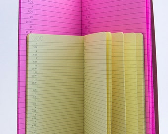 TIMED DAILY Schedule Planner Traveler's Notebook Insert  - Choice of 23 Colors and 8 Sizes