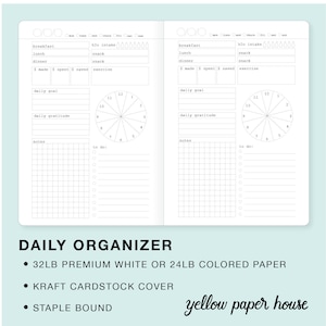 DAILY ORGANIZER Planner for Traveler's Notebooks Choice of 23 Colors and 8 Sizes image 2