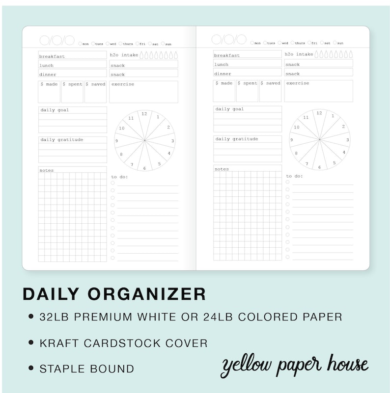 DAILY ORGANIZER Planner for Traveler's Notebooks Choice of 23 Colors and 8 Sizes image 2