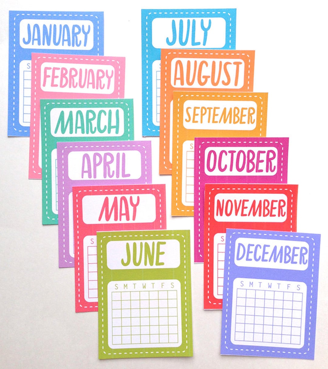 Printable 3x4 Month Calendars Journal Cards Instant Download Planner Scheduling, Journaling, Scrapbooking, Project Life - Etsy printable-3x4-month-calendars-journal-cards-instant-download-planner-scheduling-journaling-scrapbooking-project-life-etsy