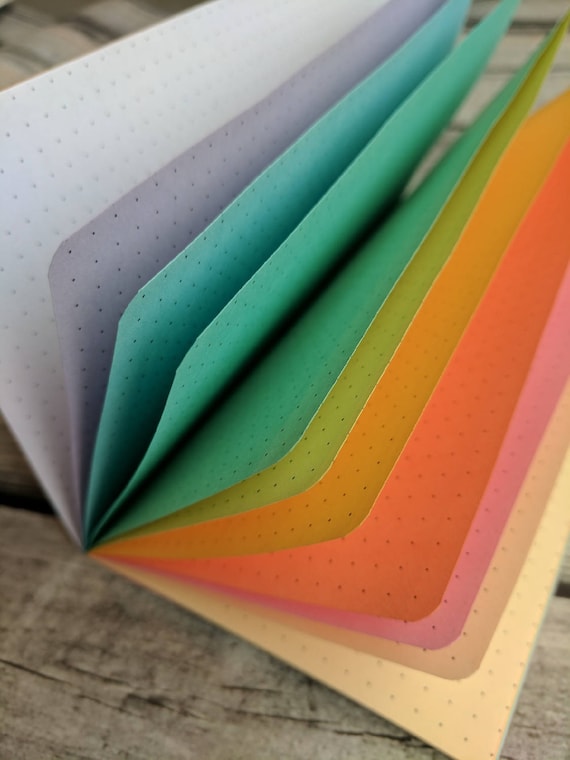 PASTEL RAINBOW Traveler's Notebook Insert  - Choice of 8 sizes and 10 patterns