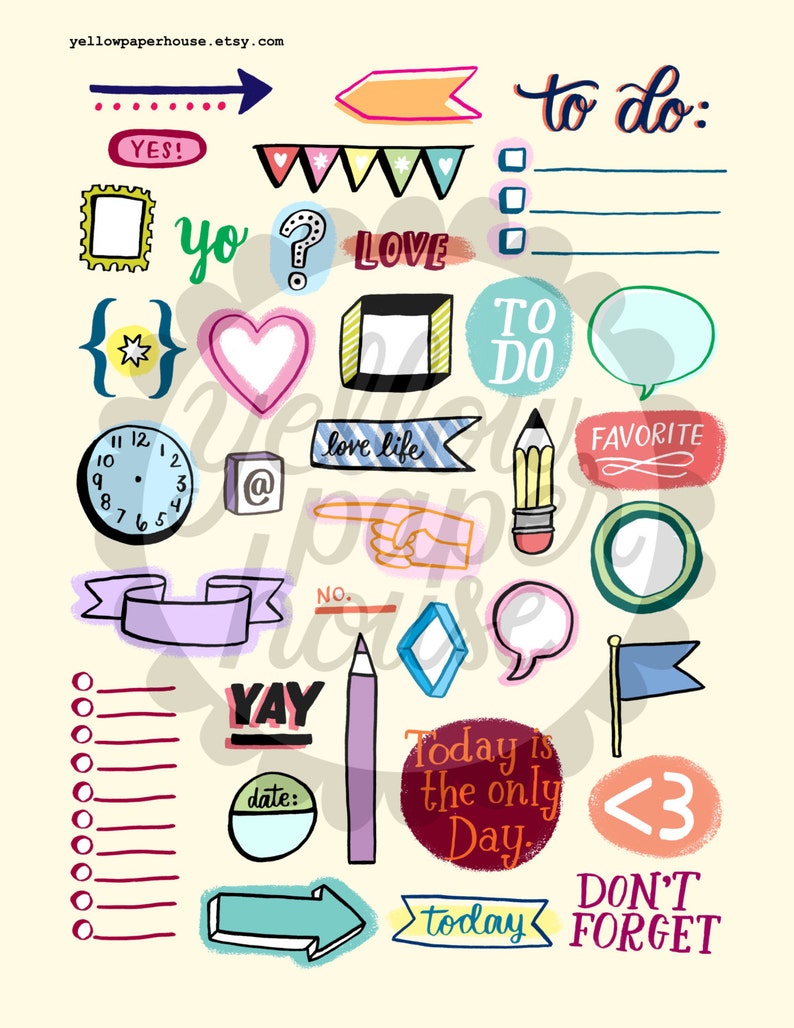 Printable Planner Doodles Instant Download Organization - Etsy