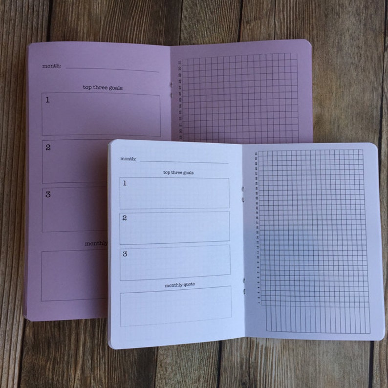 HABIT TRACKER Traveler's Notebook Insert Available in 8 sizes and 23 colors image 2
