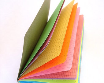 MULTI-COLOR RAINBOW Traveler's Notebook Insert  - Choice of 8 sizes