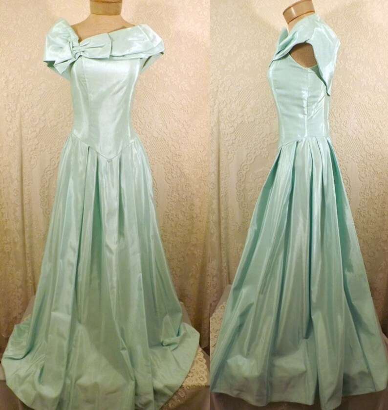mint green satin dress