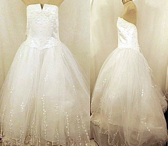 80 S Michaelangelo Vintage Strapless Ball Gown Wedding Etsy