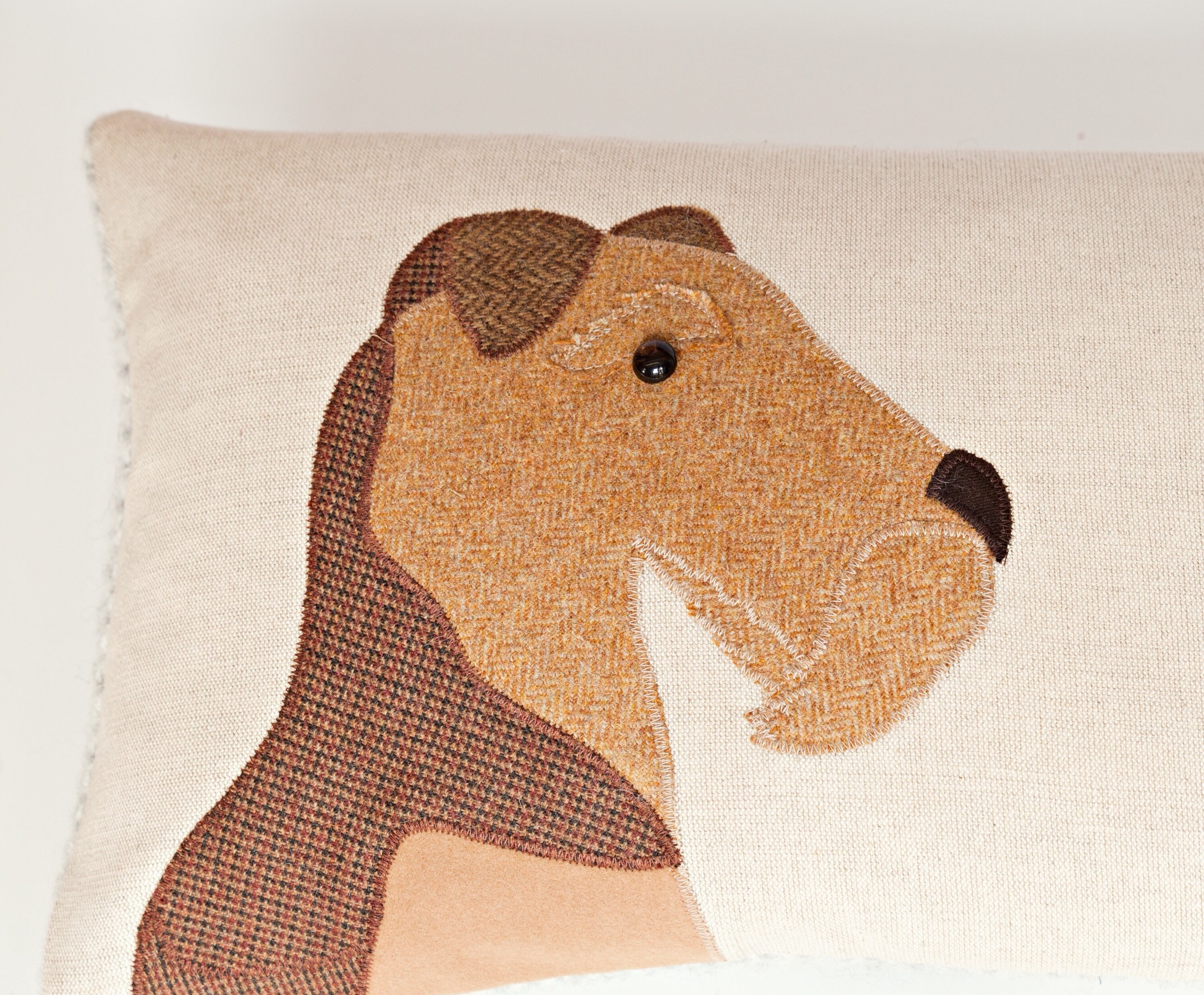 Airedale Dog Cushion in Mixed Tweeds Etsy UK