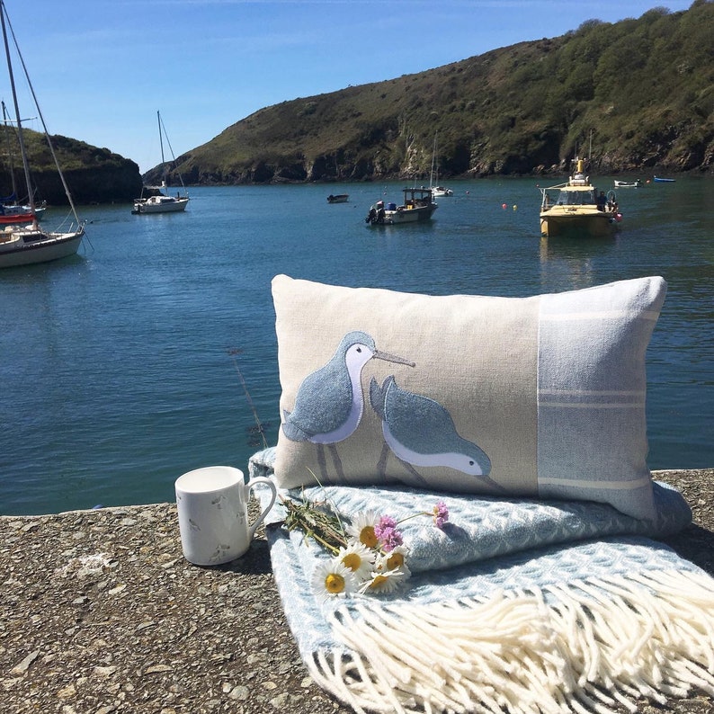 Handmade Dunlin seabird cushion image 1