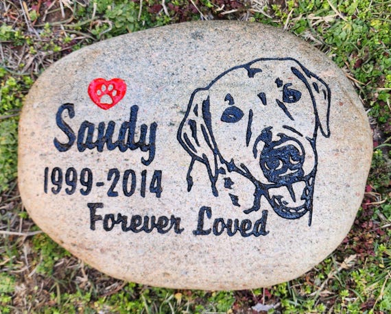 Labrador Retriever, Lab Pet Memorial Stone, Outdoor Burial Grave Marker, Dog, Puppy, K9, Canine, Service Dog, 3 Sizes Options, Free Shipping