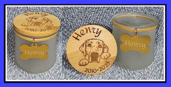 Pet Fur Keepsake Jar, Pet Feather or other Keepsake, Custom Made, Personalized, Laser Engraved Free Shipping