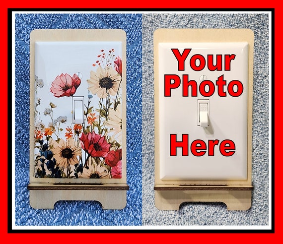 Light Switch Cover, Custom UV Printed with Your Photo, Single Switch, Contractor Grade, Photo, Art, Lettering, Free Shipping