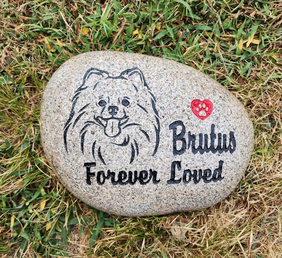 Dog Pet Memorial Stone, All Breeds, Outdoor, Grave Burial Marker, Headstone, Dog, Puppy, K9, Canine, 3 Sizes and Options, Free Shipping