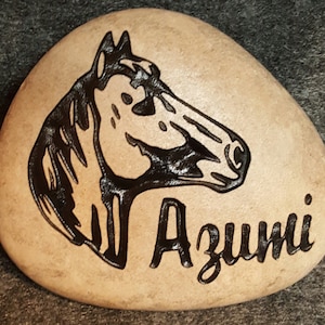 Horse Memorial Stone, Pet Memorial Stone,  Personalized Engraved Stone  Indoor Outdoor, Burial Grave Marker, Free Shipping