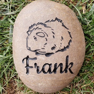 GUINEA PIG HAMSTER Gerbil Memorial Stone 9/10or 7/8 approx. sizes Engraved&Personalized Name add Date, Sm.Heart Free Shipping image 6