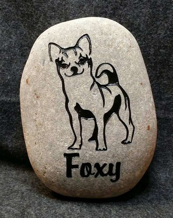 Personalized Pet Memorial Stone, 7”- 8” or 5”- 6", Engraved, Grave Burial Marker, Chihuahua, Dog, Puppy, Pup, Canine, FREE SHIPPING