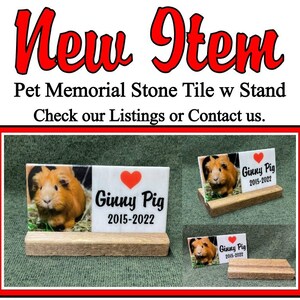 GUINEA PIG HAMSTER Gerbil Memorial Stone 9/10or 7/8 approx. sizes Engraved&Personalized Name add Date, Sm.Heart Free Shipping image 3