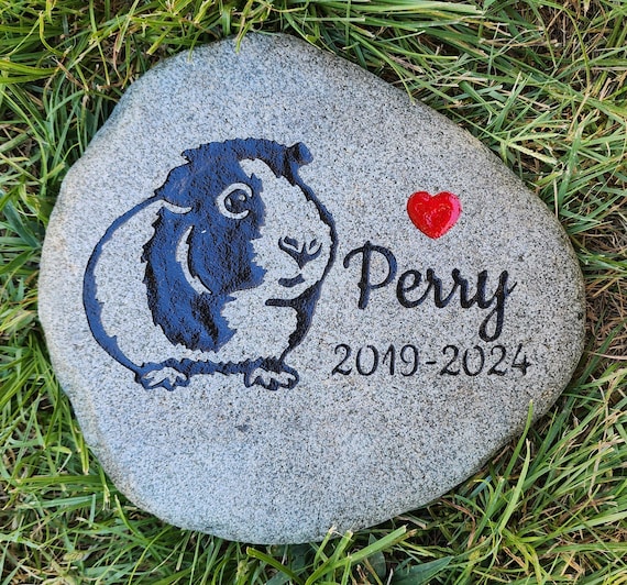 Personalized Pet Memorial Stone, 9”- 10”or 7”- 8”, Engraved, Grave Burial Marker, Guinea Pig, Hamster, Gerbil, FREE SHIPPING