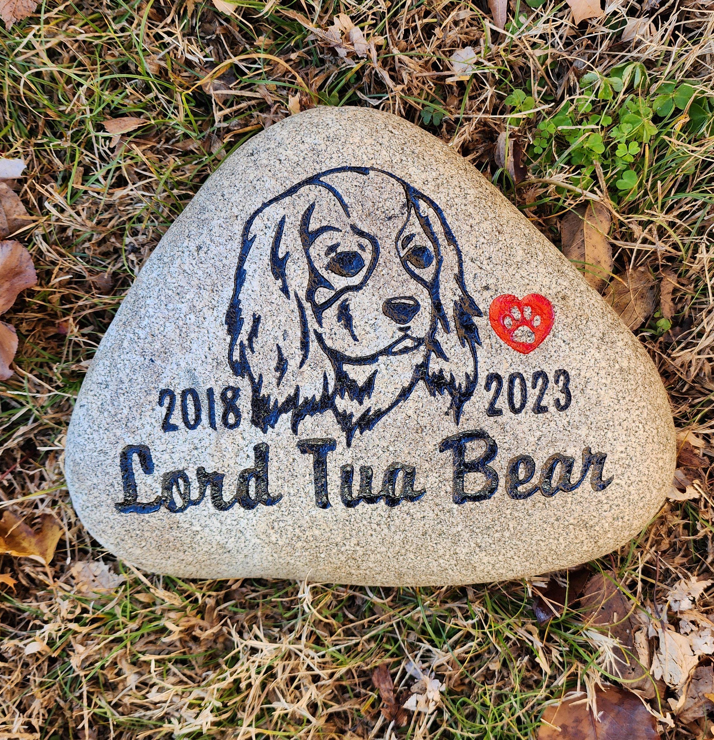 Personalized Pet Memorial Stone, 9”- 10” or 7”-8",Engraved, Burial Marker, Cocker Spaniel, Spaniel, King Charles Cavalier, FREE SHIPPING