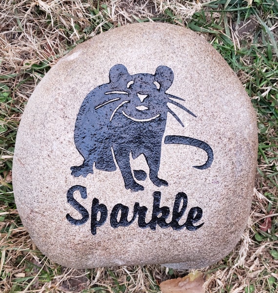 RAT MEMORIAL 7”/8” STONE (approx. size) 3 Designs to Choose from Engraved Personalized with Name Option to add Date Free Shipping