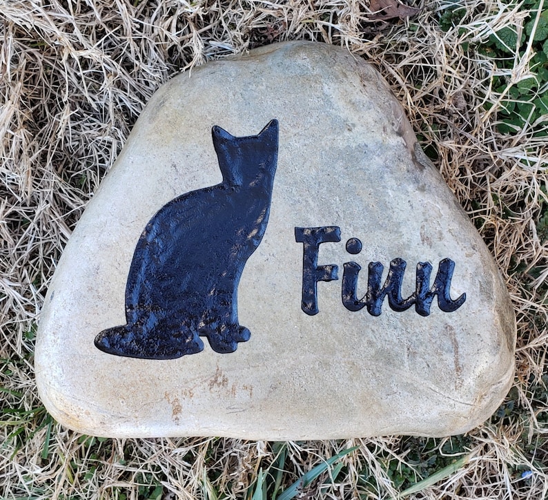 Pet Cat Memorial Stone 7/8or 9/10 Engraved Etsy