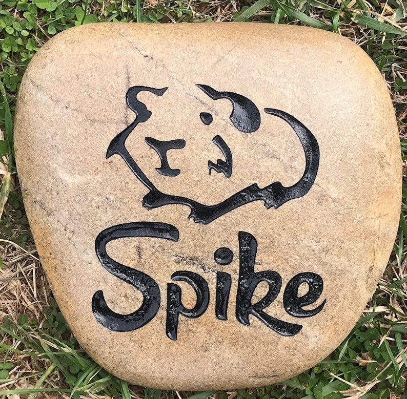 GUINEA PIG HAMSTER Gerbil Memorial Stone 9/10or 7/8 approx. sizes Engraved&Personalized Name add Date, Sm.Heart Free Shipping image 8