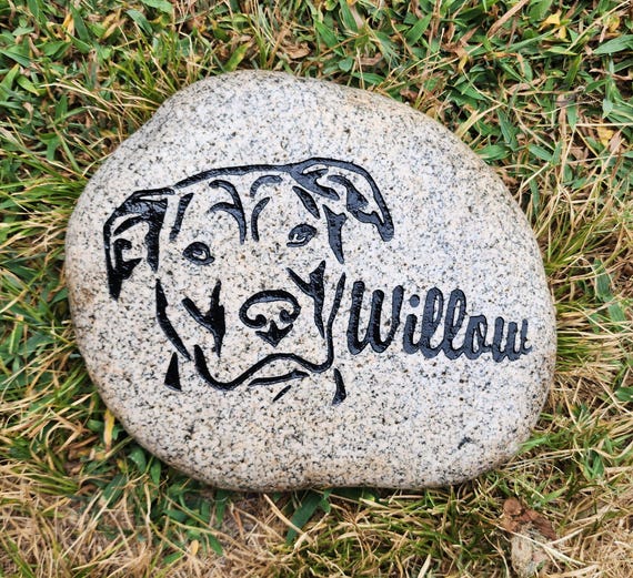 Pit Bull Pet Memorial Stone, American Staffordshire Terrier, Bully, Dog, Puppy, K9, 3 Sizes and Options, Grave Burial Marker, Free Shipping