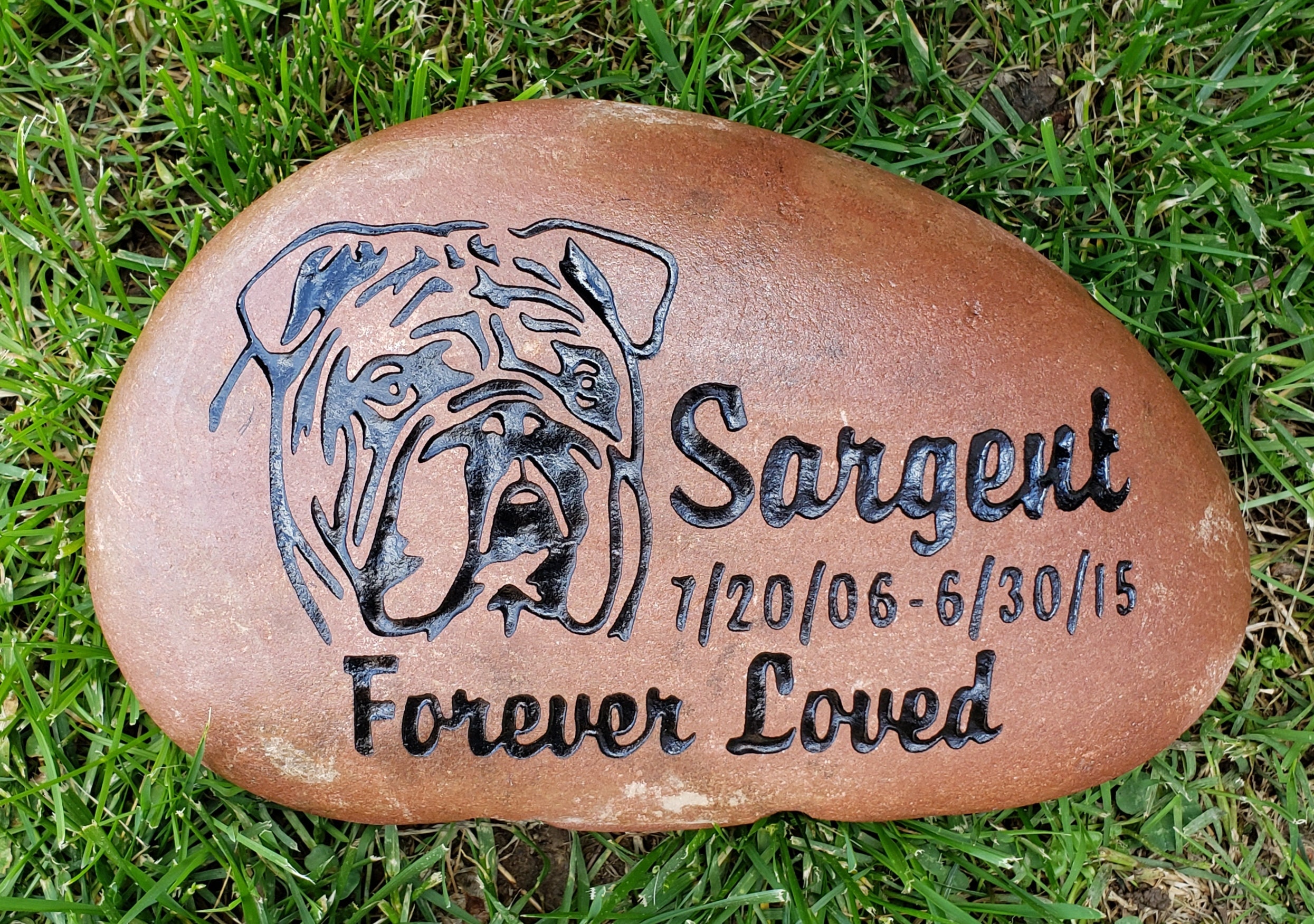 Personalized Pet Memorial Stone 7 8 or 910 Etsy Norway
