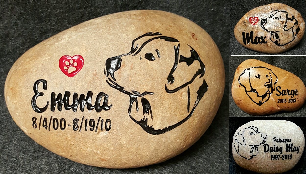 golden retriever memorial stone