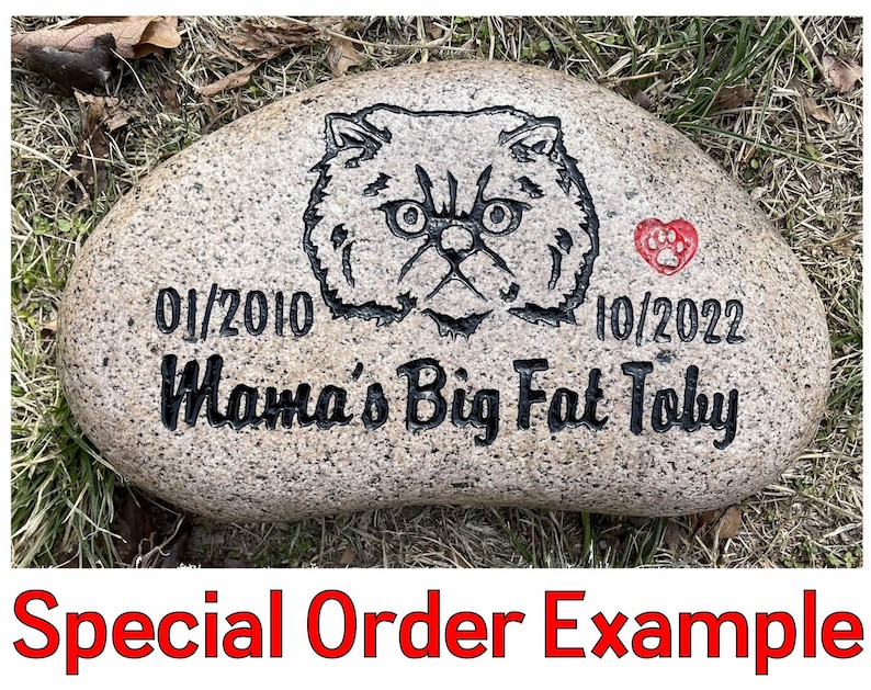 Cat Memorial Stone 7/8 & 910 Engraved Etsy