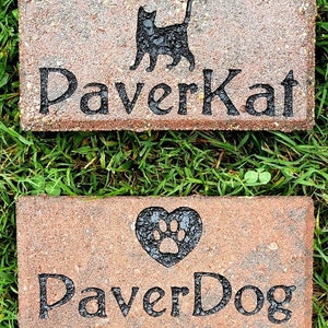 Personalized Pet Memorial, Engraved, Paver Brick, 4&quot;x 8&quot;, Indoor Outdoor, 6 Colors and 6 Designs Available, FREE SHIPPING