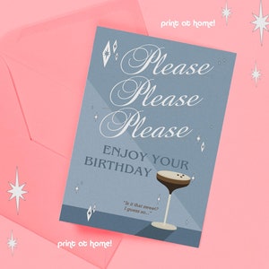 Carte d'anniversaire Sabrina Carpenter Please espresso *PDF NUMÉRIQUE*