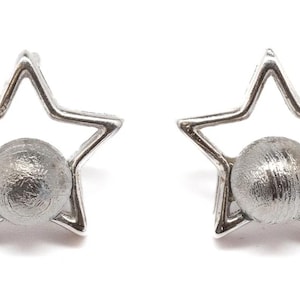 Iron Meteorite Star Earrings