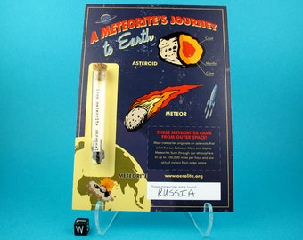 Russian Meteorite, Sikhote-Alin Iron Meteorite Shrapnel Collectible / A Meteorite's Journey Card