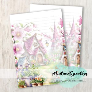 Hojas de papel para escribir cartas de jardín de hadas
