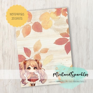 Autumn Girl / Carta per appunti / Lettera / Scrittura / Fogli di carta