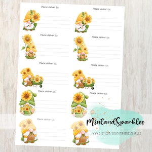 Sunflower Gnomes PDT Stickerlabels