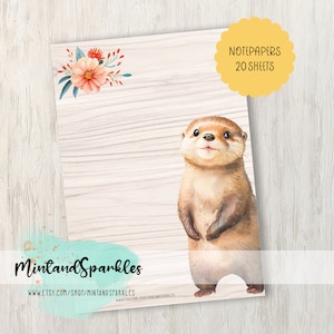 Sweet Otter / Papeles de notas / Carta / Escritura / Hojas de papel