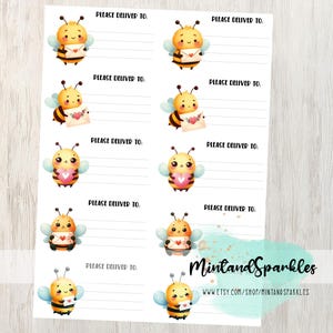 Cute Little Bee&#39;s with Happy Mail PDT Stickerlabels