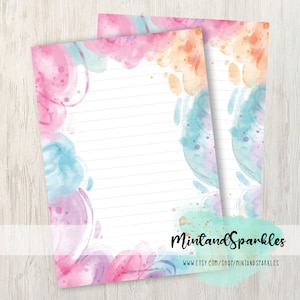 Colorful Borders Letter Writing Paper Sheets