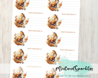 Pretty Fox PDT Stickerlabels van het Herfstseizoen