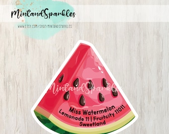 Fruitige citroen/sinaasappel/watermeloen adresstickers