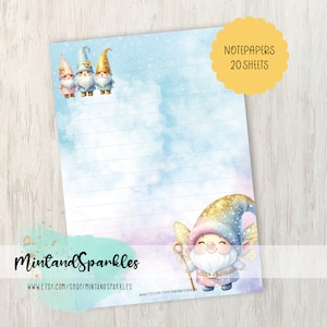 Sparkles Gnome Fairy l / Carta da lettere / Lettera / Scrittura / Fogli di carta