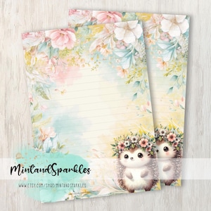 Hojas de papel para escribir cartas de Spring Hedgie