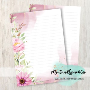 Schöne Blumen Bordüre Briefpapier Blätter