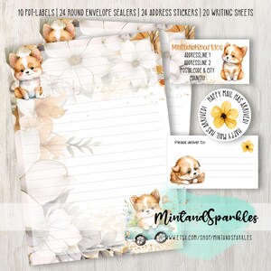 Cute Summer Doggie Set Letter Writing Paper Sheets