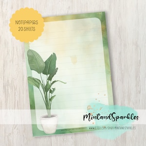 Planta de estufa | Papéis para anotações | Carta | Escrita | Folhas de papel